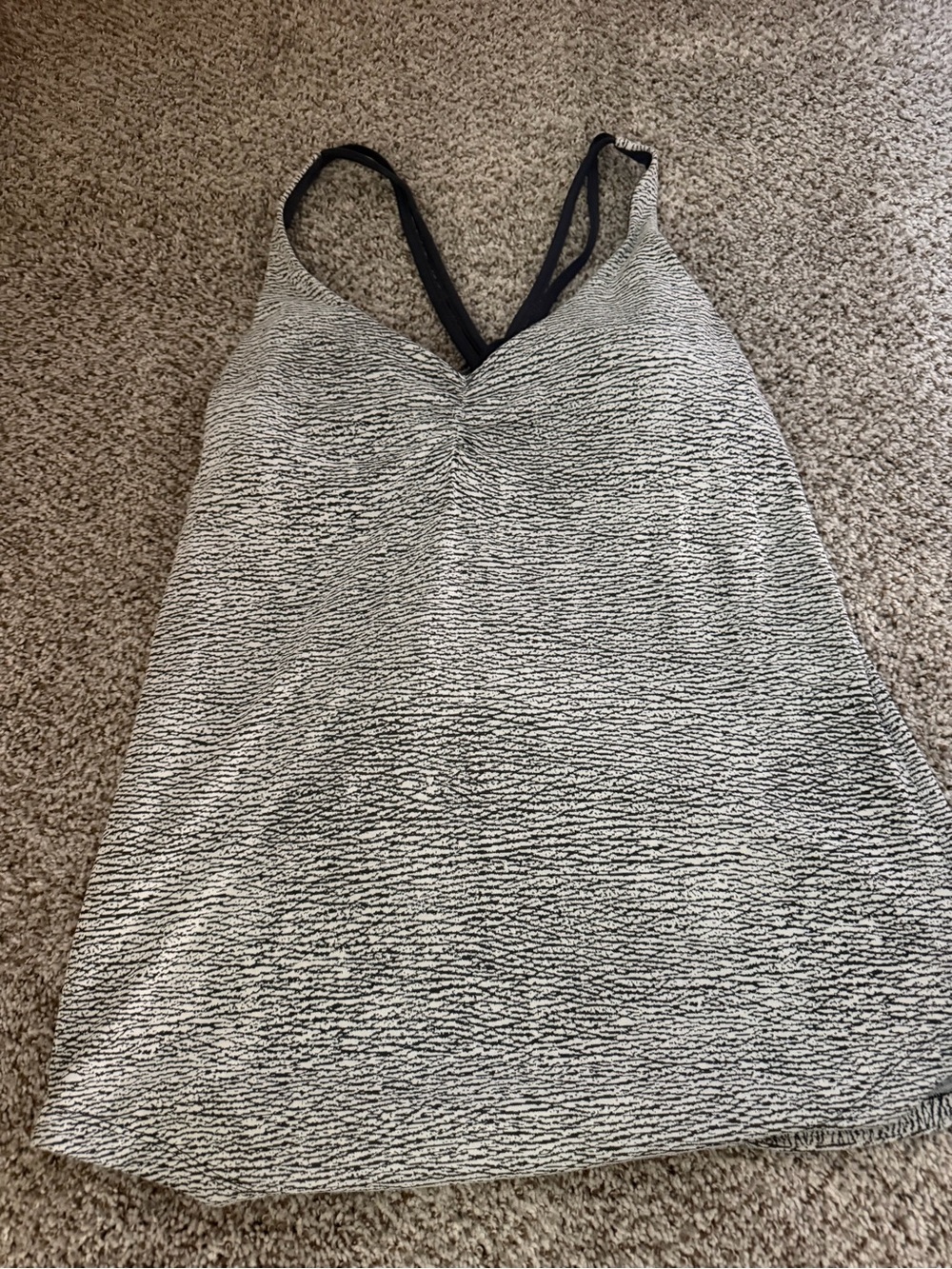 lululemon athletica Black and White Striped Tank Top